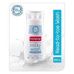 Babyhug Milk Protein Formula Daily Head To Toe Milky Wash No Tear Formula For Newborn Baby 2 In 1 Shampoo & Body Wash - 100 ml