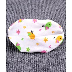 Babyhug 100% Cotton Booties Bird Print Pack of 2 - White Yellow