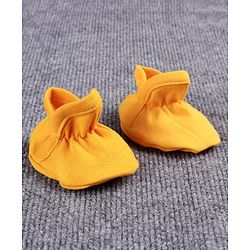 Babyhug 100% Cotton Booties Bird Print Pack of 2 - White Yellow
