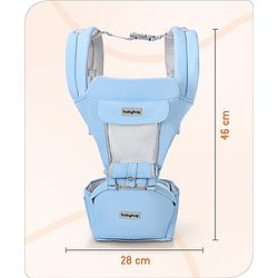 Babyhug Cherish 5-in-1 Hip Seat Baby Carrier:  Ergonomic design with padded straps, Breathable fabric, Foldable head support, storage pockets, and 5 carrying positions for babies up to 15 kg-Grey