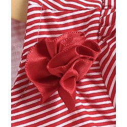 Babyhug Short Sleeves Frock Floral Print - Pink Red