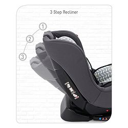 Babyhug Expedition ECE R44/04 Safety Certified 3 in 1 Convertible Car Seat With Recliner with 1 Year Warranty - Grey