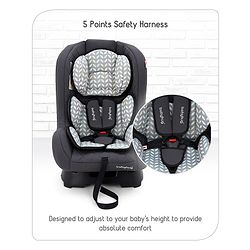 Babyhug Expedition ECE R44/04 Safety Certified 3 in 1 Convertible Car Seat With Recliner with 1 Year Warranty - Grey