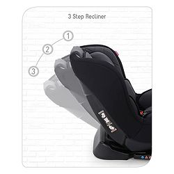 Babyhug Expedition 3 in 1 Convertible Car Seat With Recliner 1 Year Warranty - Black Grey| Side Impact Protection| Head Support| Adjustable Headrest| Safety Harness| Removable & Washable Seat Cover