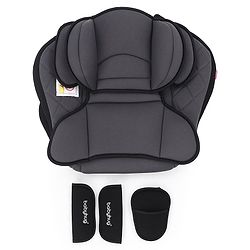 Babyhug Expedition 3 in 1 Convertible Car Seat With Recliner 1 Year Warranty - Black Grey| Side Impact Protection| Head Support| Adjustable Headrest| Safety Harness| Removable & Washable Seat Cover