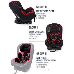 Babyhug Expedition ECE R44/04 Safety Certified 3 in 1 Convertible Car Seat With Recliner with 1 Year Warranty - Grey