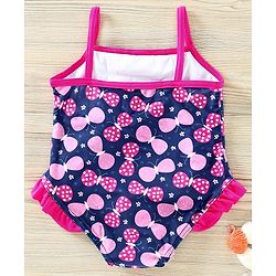 Babyhug V Cut Singlet Swimsuit Butterfly Print - Navy Blue