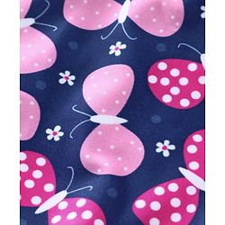 Babyhug V Cut Singlet Swimsuit Butterfly Print - Navy Blue