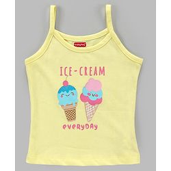 Babyhug 100% Cotton Sleeveless Slips Ice Cream Print Pack of 3 - White Yellow Blue