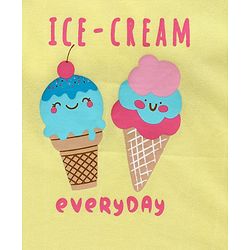 Babyhug 100% Cotton Sleeveless Slips Ice Cream Print Pack of 3 - White Yellow Blue