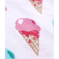 Babyhug 100% Cotton Sleeveless Slips Ice Cream Print Pack of 3 - White Yellow Blue