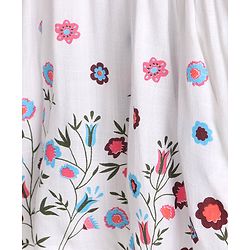 Babyhug Cold Shoulder Top Floral Print - White