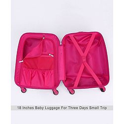 Babyhug Kid's Small 1 Day Trip Trolley Bag Owl Print - 18 Inches| Shock Resistant| Telescopic Handle| Water Resistant| Easy Zipper Closure| Durable Wheels