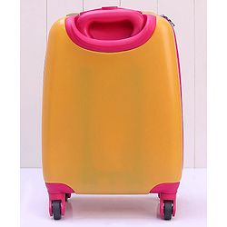 Babyhug Kid's Small 1 Day Trip Trolley Bag Giraffe Print - 18 Inches| Shock Resistant| Telescopic Handle| Water Resistant| Easy Zipper Closure| Durable Wheels