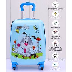 Babyhug Kid's Small 1 Day Trip Trolley Bag Puppy Print - 18 Inches| Shock Resistant| Telescopic Handle| Water Resistant| Easy Zipper Closure| Durable Wheels