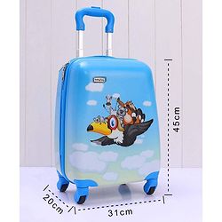Babyhug Kid's Small 1 Day Trip Trolley Bag Bird Print - 18 Inches| Shock Resistant| Telescopic Handle| Water Resistant| Easy Zipper Closure| Durable Wheels
