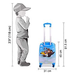 Babyhug Kid's Small 1 Day Trip Trolley Bag Bird Print - 18 Inches| Shock Resistant| Telescopic Handle| Water Resistant| Easy Zipper Closure| Durable Wheels