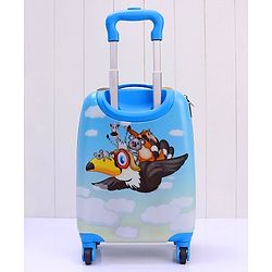 Babyhug Kid's Small 1 Day Trip Trolley Bag Bird Print - 18 Inches| Shock Resistant| Telescopic Handle| Water Resistant| Easy Zipper Closure| Durable Wheels