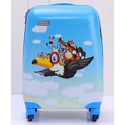 Babyhug Kid's Small 1 Day Trip Trolley Bag Bird Print - 18 Inches| Shock Resistant| Telescopic Handle| Water Resistant| Easy Zipper Closure| Durable Wheels