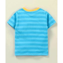 Babyhug Half Sleeves Striped Tee - Blue