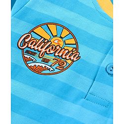 Babyhug Half Sleeves Striped Tee - Blue