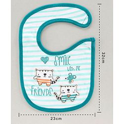 Babyhug Bib Velcro Closure Kitten Patch - Green