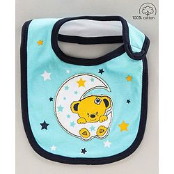 Babyhug Bib Velcro Closure Teddy Patch - Blue
