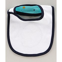 Babyhug Bib Velcro Closure Teddy Patch - Blue