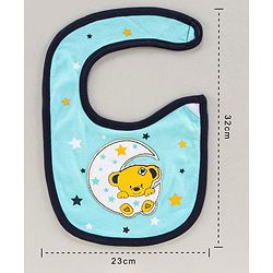 Babyhug Bib Velcro Closure Teddy Patch - Blue