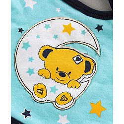 Babyhug Bib Velcro Closure Teddy Patch - Blue