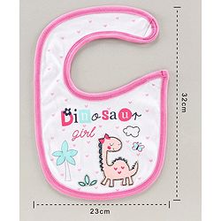 Babyhug Bib Velcro Closure Teddy Patch - Blue