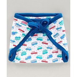 Babyhug Interlock Cloth Nappy Set of 5 Extra Small - Vehicle Print
