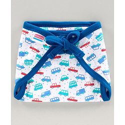 Babyhug Interlock Cloth Nappy Set of 5 Extra Small - Vehicle Print