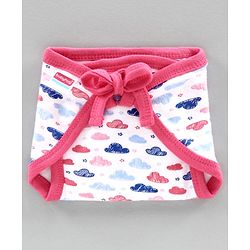 Babyhug Interlock Cloth Nappy Set of 5 Extra Small - Cloud Print