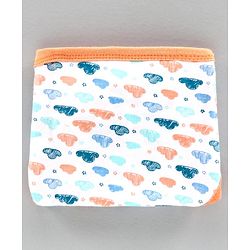 Babyhug Interlock Cloth Nappy Set of 5 Extra Small - Cloud Print