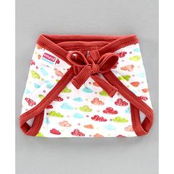 Babyhug Interlock Cloth Nappy Set of 5 Extra Small - Cloud Print