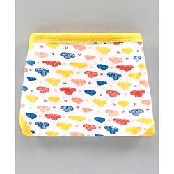 Babyhug Interlock Cloth Nappy Set of 5 Extra Small - Cloud Print