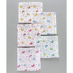 Babyhug Muslin Cloth Nappy Set of 5 Small - Multicolor Printed