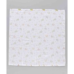 Babyhug Muslin Cloth Nappy Set of 5 Small - Multicolor Printed