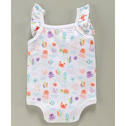 Babyhug 100% Cotton Flutter Sleeves Onesies Multiprint Pack of 5 - Multicolor