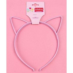Babyhug Hair Band Cat Ear Applique - Light Pink