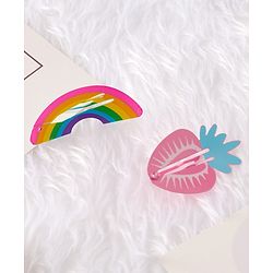 Babyhug Fruit & Rainbow Shaped Snap Clips - Pink
