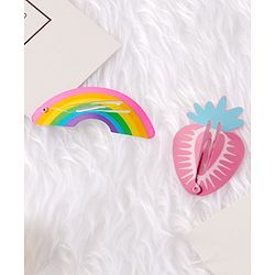 Babyhug Fruit & Rainbow Shaped Snap Clips - Pink