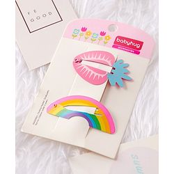 Babyhug Fruit & Rainbow Shaped Snap Clips - Pink