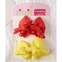 Babyhug Hair Clips Pack of 2 - Red & Yellow