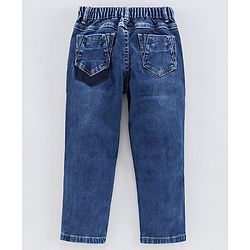 Babyhug Full Length Elasticated Waist Jeans - Blue