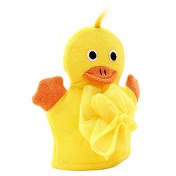Babyhug Duck Shape Bath Glove With Attached Loofah - Yellow