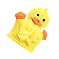 Babyhug Duck Shape Bath Glove With Attached Loofah - Yellow