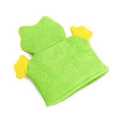 Babyhug Froggy Shape Bath Glove With Attached Loofah - Green