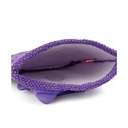 Babyhug Monkey Shape Bath Glove With Attached Loofah - Purple